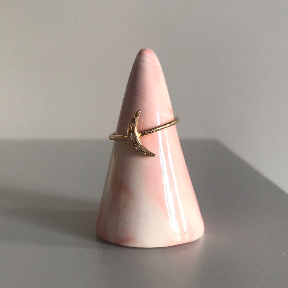 Vermeil Melanie Auld crescent moon ring